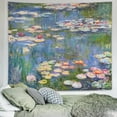 thumbnail image 2 of Monet Waterlily Wall Tapestry, Green Floral Plant Art Poster for Bedroom Girls Boys, Small Nature Flower Pond Wall Hanging, Watercolor Tapestries for Living Room Dorm Decor, 2 of 7