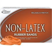 Alliance Rubber 37646 Non-Latex Rubber Bands - Size #64 1 lb. box contains approx. 380 bands - 3 1/2" x 1/4" - Orange