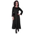 thumbnail image 1 of Moomaya Robe Maxi à Manches Longues, Longue, Boutonnée, Unie, Décontractée, Fendue, 1 of 6