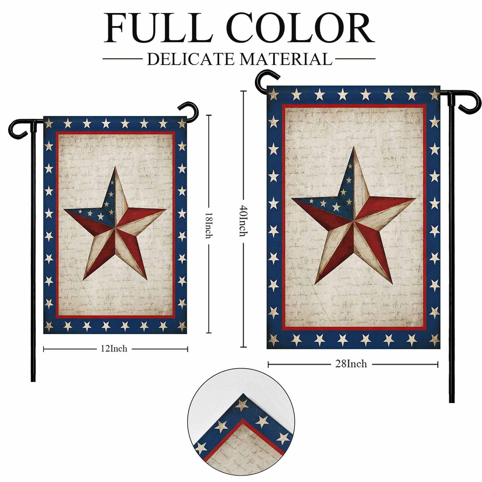 4th of July Garden Flags Patriotic Star Stripes Garden Flag Double Sided Welcome Flag Red White and Blue Independence Day Yard Flags for Outdoor Lawn Porch Memorial Day Holiday Decor 28x40 Inch