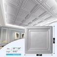thumbnail image 4 of PVC Ceiling Tiles, 2'x2' Plastic Sheet in Argent Silver (12-Pack), 4 of 5