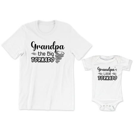 

Grandpa The Big Tornado Men s T-Shirt Funny Graphic Tee Grandpa s Little Tornado Baby Bodysuit Kids Youth Toddler Shirt