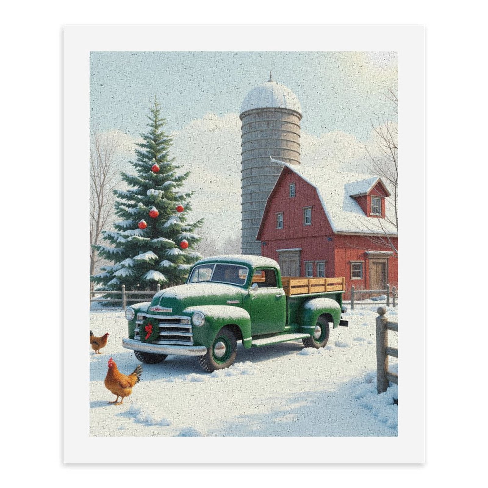 Paint By Numbers Kit for Adults Beginner - DIY Farm Truck Winter Snow Scene Canvas Painting Kits for Adults, Frameless Paint By Number for Adults for Home Wall Decor 16x20 Inch