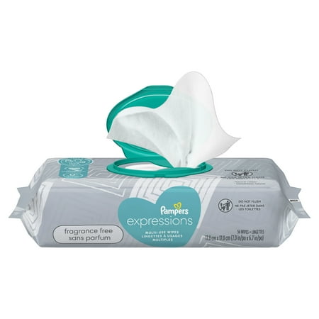 UPC: 0037000872115 | Pampers Expression Baby Wipes Unscented 1 Flip-Top Pack (56 Total Wipes)