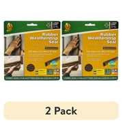 (2 pack) Duck Brand Heavy-Duty Brown Large Gap Rubber Weatherstrip Seal, .38 in. x .25 in. x 17 ft.