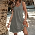 thumbnail image 2 of Qwertyu Summer Dresses for Women 2025 Sleeveless Beach Sundress V Neck Casual Vacation Tank Dress, 2 of 7