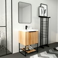 thumbnail image 4 of Bathroom Vanity, Modern Bathroom Cabinet With 2 Doors, 1 Shelf, 1 Resin Basin Single Sink Bathroom Vanity Cabinet, Floor Standing Bathroom Vanity 24" x 18", 4 of 9