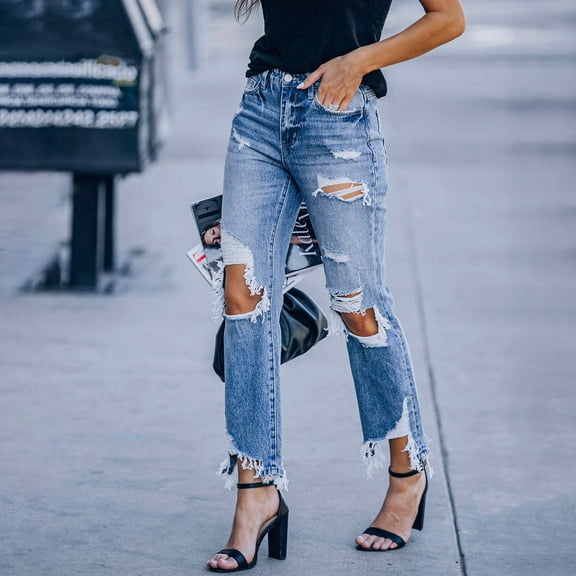 Gubotare Mom Jeans Women's Curvy Totally Shaping Straight Jeans,A XL