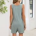 thumbnail image 5 of Women's Sleeveless Button Front Romper with Pockets Casual Summer Loose Fit Short Jumpsuit, 5 of 6