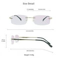 thumbnail image 3 of LifeArt Pure Titanium Frame Glasses/Blue Light Blocking Reading Glasses, Reduce Eyestrain, Stylish for Men and Women(Gold,+3.00 Magnification), 3 of 5