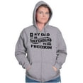 thumbnail image 4 of US Army Logo My Dad Defending Freedom Unisex Plus Size Zip Hoodie Brisco Brands 2X, 4 of 5