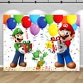 thumbnail image 5 of Fondo para fotografía de fiesta de cumpleaños de Super Mario, Luigi, Boys Bros, fondo para baby shower, pancarta de pared, póster, pancarta decorativa, 5 of 5