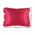 thumbnail image 4 of PiccoCasa Satin Pillowcase Ruffled Pillow Shams Set of 2, King Burgundy, 4 of 8