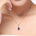 thumbnail image 5 of Meitianfacai Mothers Day Gifts Necklaces For Women Drop-shaped Amethyst Purple Pendant Silver Necklace Clavicle Chain Women, 5 of 7