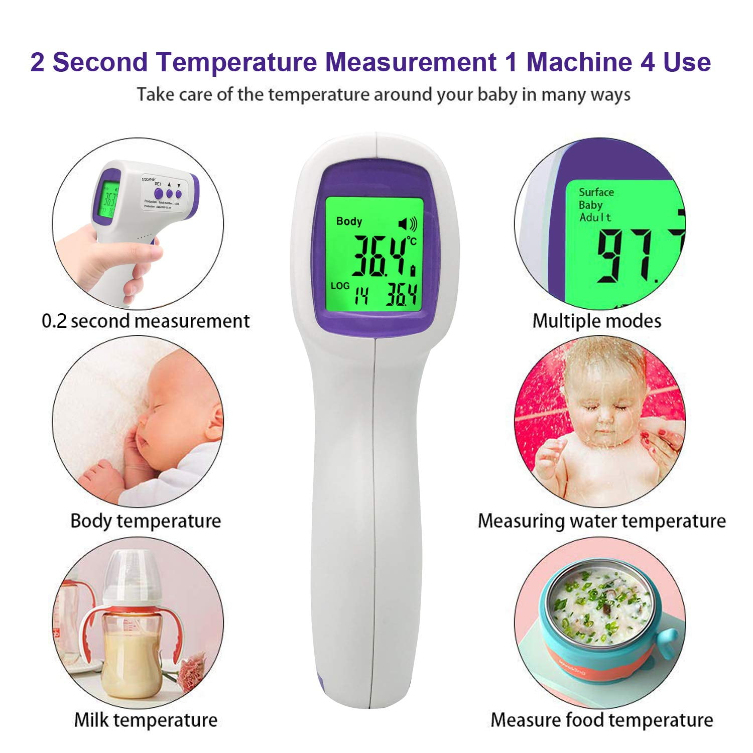 Infrared Forehead Thermometer, Non-Contact Household Body Thermometer  Temperature Meter Home Fast Measuring,Infrared Thermometer 