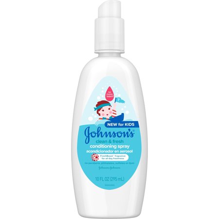 JOHNSON'S Clean & Fresh Tear-Free Kids' Conditioning Spray, Sulfate-Free 10 oz (Pack of 4)