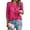 Hot Pink, variant on Women's Dressy Casual Business Work Tops Elegant Pleated Smock Neck Shirts Solid Color Back Hallow out Long Sleeve Blouse