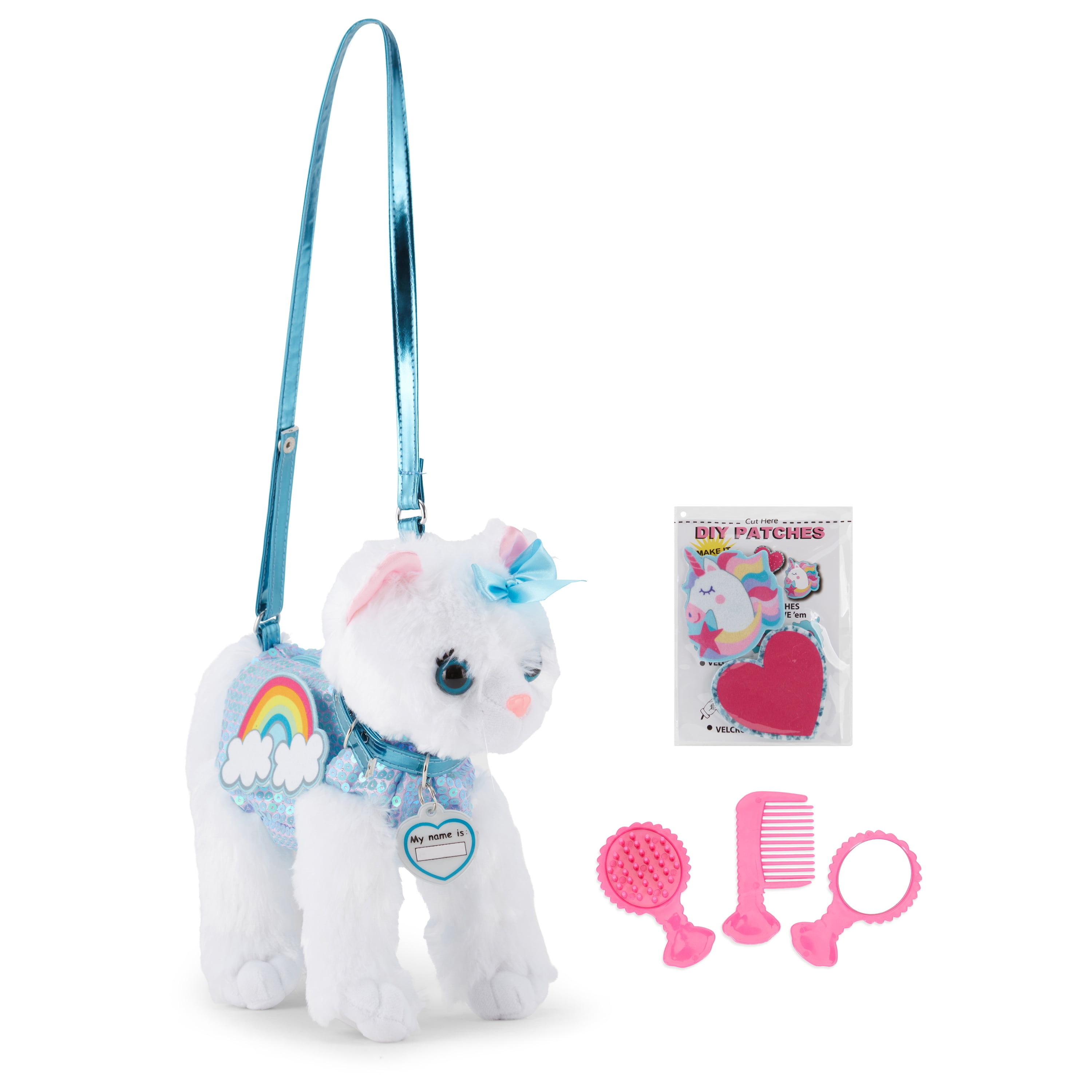 Poochie And Co Little Girl's Plush Animal Shaped Handbag, Pink