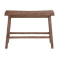 thumbnail image 2 of Amber 33 Inch Rubberwood Bench with Saddle Seat Rectangular Brown, 2 of 3