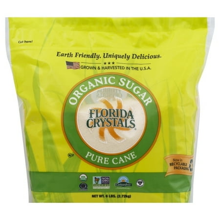 Florida Crystals Organic Raw Cane Sugar, 6 lbs (Best Organic Sulfur Crystals)