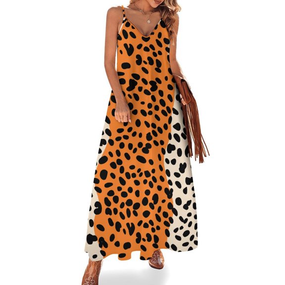 Leopard Print Pattern Sleeveless Dress Women's Luxury Party Dress Birthday Dresses for Women