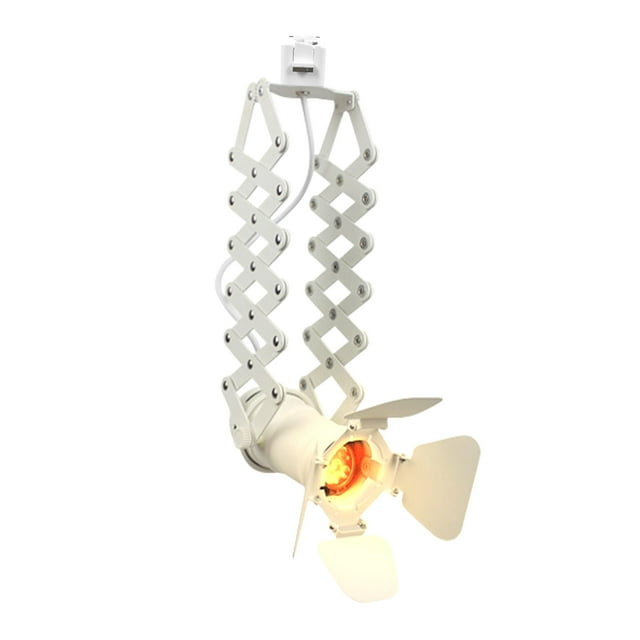 FSLiving Lampe de Rail Extensible à Angle Réglable Base E26 Lumière de Rail H-Type Lampe de Rail en Métal Blanc Style Industriel pour Photo Murale Exposition Scène Bar Magasin (Sans Ampoule, Sans Rail) - 1 Pack