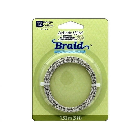 Artistic Wire Braid 12Ga 2.1mm Tarnish Silver 5ft