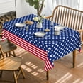thumbnail image 2 of 4th of July Tablecloth 60x84 Inch, Patriotic American Flag Independence Day Memorial Day Table Cover for Party Picnic Dinner Decor, 2 of 6
