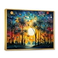 thumbnail image 2 of Designart "Colorful Palm Trees composition I" Palm Trees Floater Framed Wall Art Living Room, 2 of 7