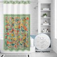 thumbnail image 2 of No Hook Shower Curtain, Boho Green Flowers Shower Curtains for Bathroom with See Through Top Window, Spring Abstract Watercolor Floral Leaf Waterproof & Washable Bath Curtain Small Stall 36"x78", 2 of 9