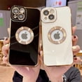 thumbnail image 2 of Funda de teléfono galvanizada suave de lujo para iPhone 11, 12, 13, 14, 15 Pro Max, XS, X, XR, 7, 8 Plus, Mini funda de silicona hueca, 2 of 5
