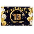 thumbnail image 1 of Decoraciones para fiesta de cumpleaños, cartel con Logo de oro Ultra negro, pancarta de fondo para fotomatón de aniversario, 1 of 5