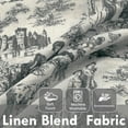 thumbnail image 3 of DriftAway Toile Linen Lined Valance Double Layer Thermal Room Darkening Blackout Window Valance Curtain for Kitchen Bathroom Farmhouse French Country Vintage Printed Pattern Single 14 Inch Black, 3 of 8