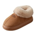 thumbnail image 5 of Winter Slipper Boots for Women Memory Foam Comfy Soft Sole Suede Plush Platform House Shoes Slip on Indoor Home Casual Walking Shoes Coffee Size 7.5, 5 of 6