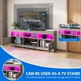 thumbnail image 4 of Dextrus TV Cabinet with Storage, LED Lights, and Power Outlet, TV Stand for Living Room, Bedroom, or Apartment, Accommodate 65 Inch TVs, Washed Gray, 4 of 9