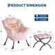 thumbnail image 3 of Rosa velvet lazy chair con ottoman, 400lb capacity, lounge chair con folding footrest y side pocket, perfect para sala de estar y dormitorio, 3 of 7