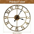 thumbnail image 2 of DESIGNICE 16In Large Wall Clocks Oversized with Roman Numeral Style Rustic Iron Round Silent Non Ticking Battery Operated Vintage Metal Clock for Indoor Decor,Bronze, 2 of 7
