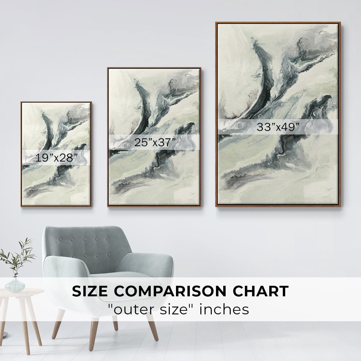 Untitled Framed Premium Gallery Wrapped Canvas - Ready to Hang - 27 x 41 - Walnut Floating Frame