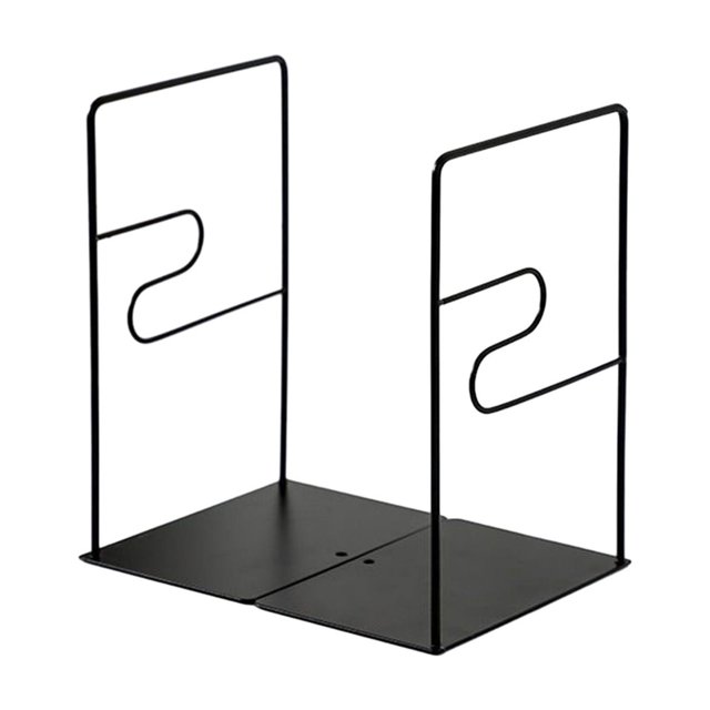 LCXmlly Sturdy Book Stand Simple Desktop Reading Book Holder Hollow Metal Book Clip Stand for Office Desktop Storage Student Learning 1 Pair