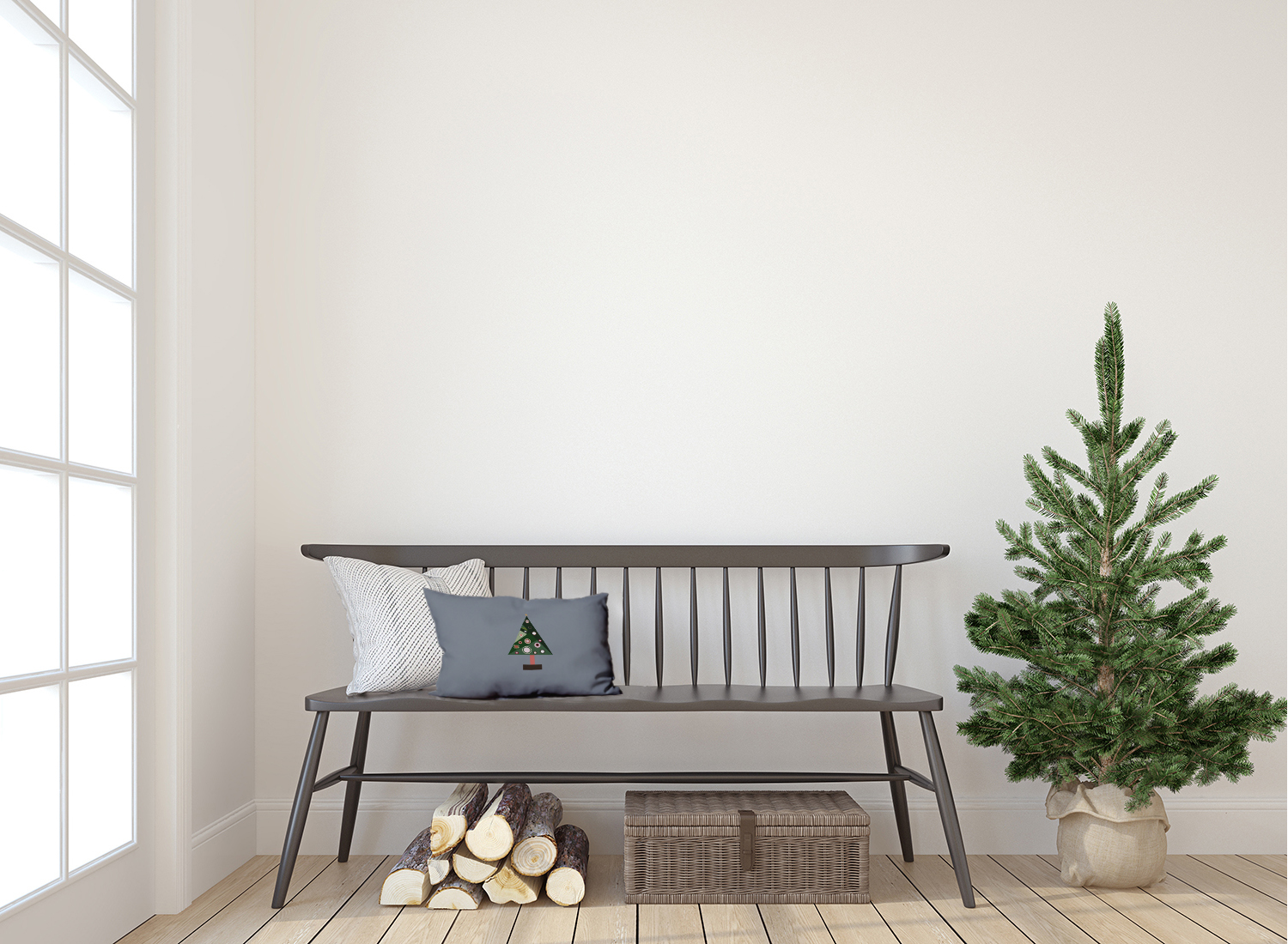 20" x 14" Simply Daisy Crazy Christmas Polyester Accent Pillow, Mid Grey (1 Count)