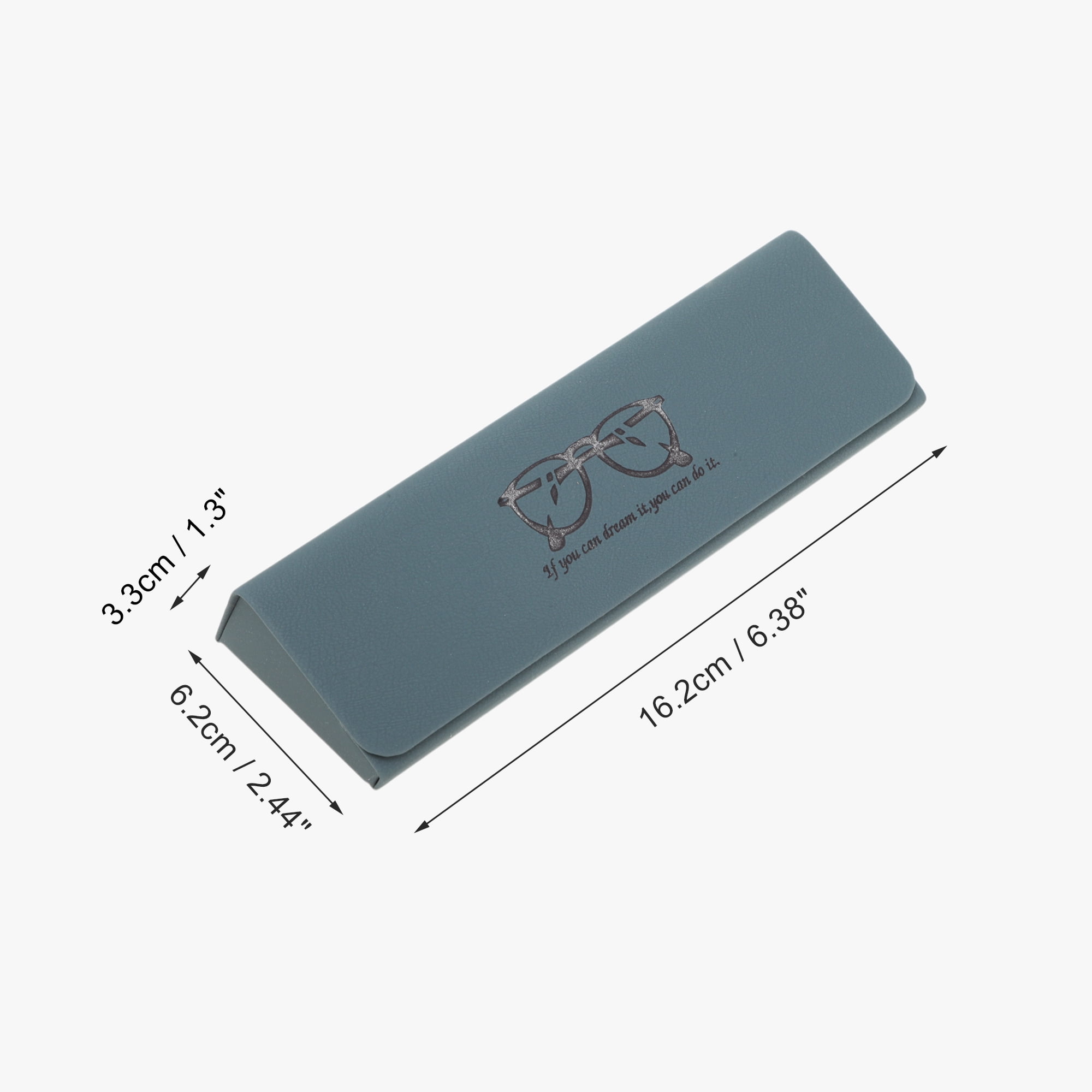 Unique Bargains Triangle Portable Eyeglasses Case for Travel and Home Use Blue