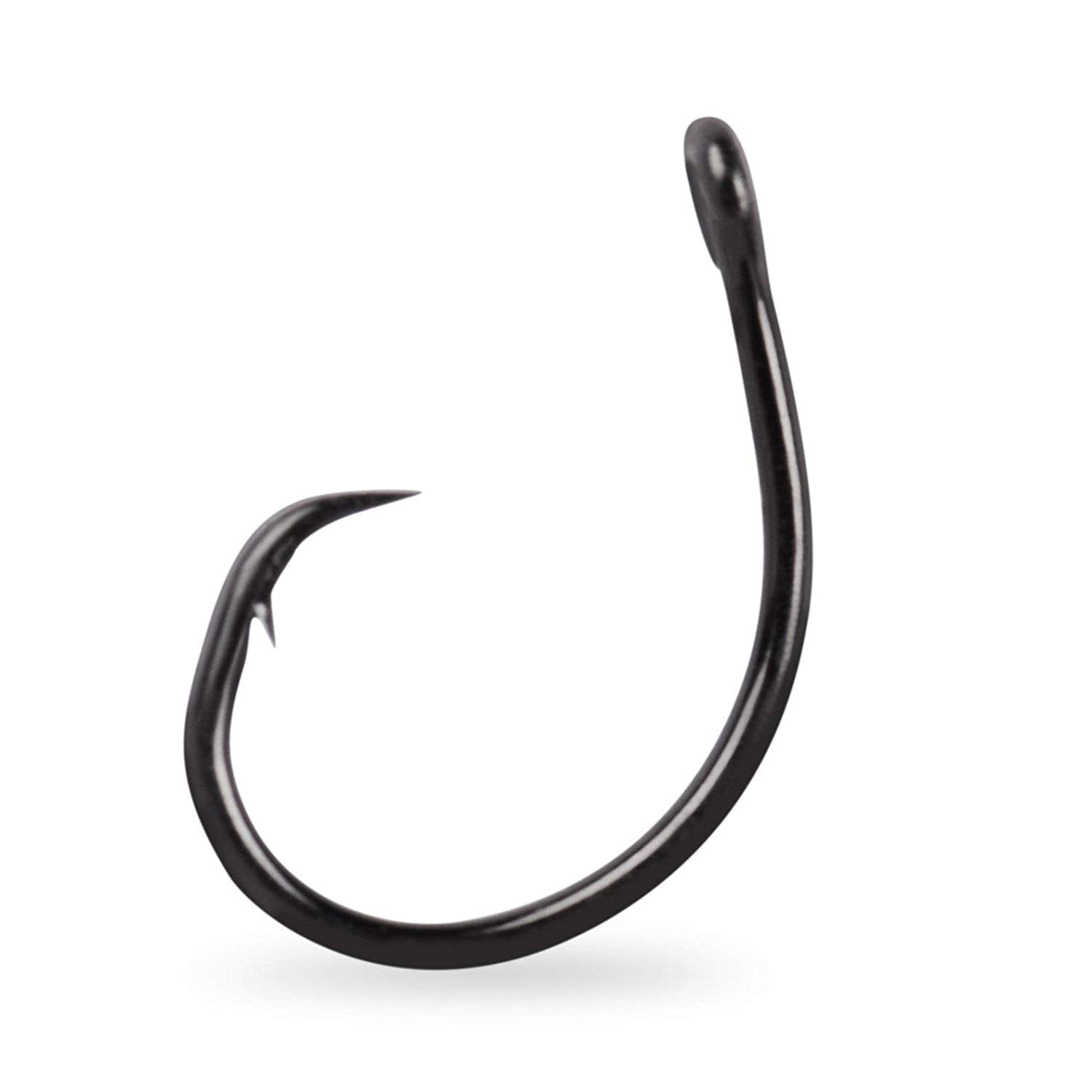 MUSTAD BLACK 14/0 HOOKS-8 COUNT-NUMBER 3135-HEAVY DUTY-KIRBY-4.5 INCHES LONG 