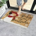 thumbnail image 3 of JZROCKER Christmas Cartoon Snowman Door Mat Saying Cold Outside Letters Xmas Floor Carpet, 3 of 6