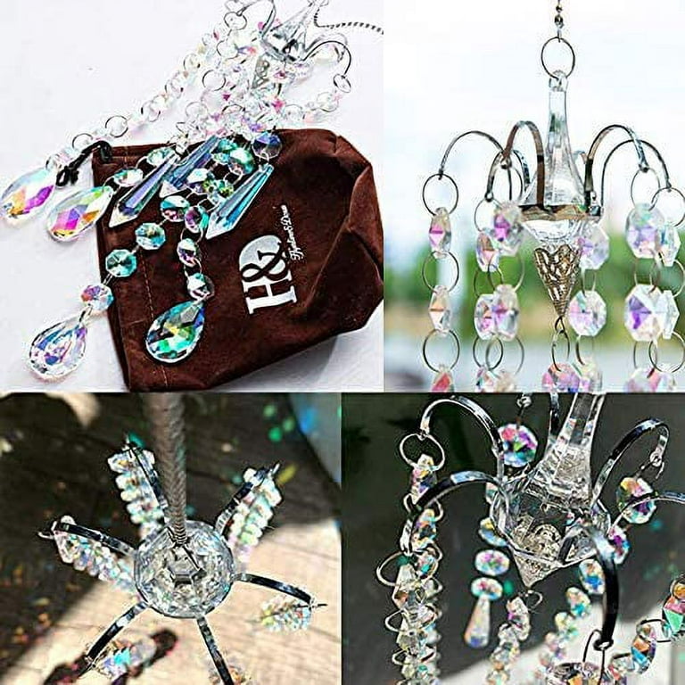 ADE1614743 H&D HYALINE & DORA Car Charms Rear View Mirror  Accessories,Crystals Ornaments Chandelier Crystals Hanging Prisms Fengshui  Suncat