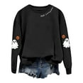 thumbnail image 4 of XIAONU Sweatshirts For Womens Halloween Cute Ghost Long Sleeve Printed Tops Pleasure Baggy Crewneck Pullover Sweatshirt, 4 of 5