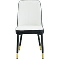 thumbnail image 7 of 4pcs White Black Pu Dining Chairs. Gold Decorated Legs, Ergonomic Seat Design Two-tone Chairs - & With Legs. Breathable Material, 7 of 7