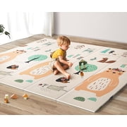 UANLAUO Foldable Baby Play Mat, Extra Large Waterproof Activity Playmats for Babies,Toddlers, Infants, Play & Tummy Time, Foam Baby Mat for Floor with Travel Bag, Indoor Outdoor Use (71" x 79")