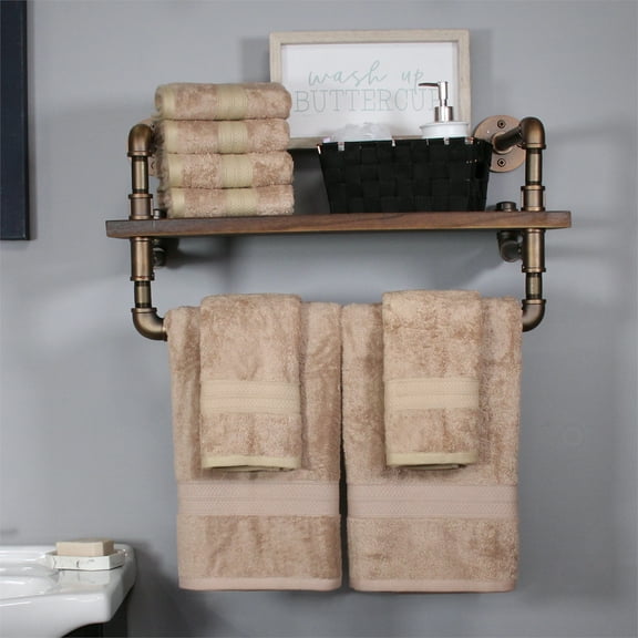 Bamboo Towel and Washcloths Set, 30" x 54", 16" x 30", Sand by Blue Nile Mills
