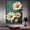 Green, variant on Mudket Framed,Canvas Wall Art,Ready to Hang,White Daisy Floral Canvas Print,Botanical Wall Decor,Rustic Flower Wall Pictures,for Bedroom Living Room Kitchen Office Decor - 12"L x 8"W
