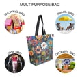 thumbnail image 7 of FORMRS Womens Canvas Tote Bag with Zipper Inner Pocket Shoulder Handbag, Blue Colorful Flowers, 7 of 7